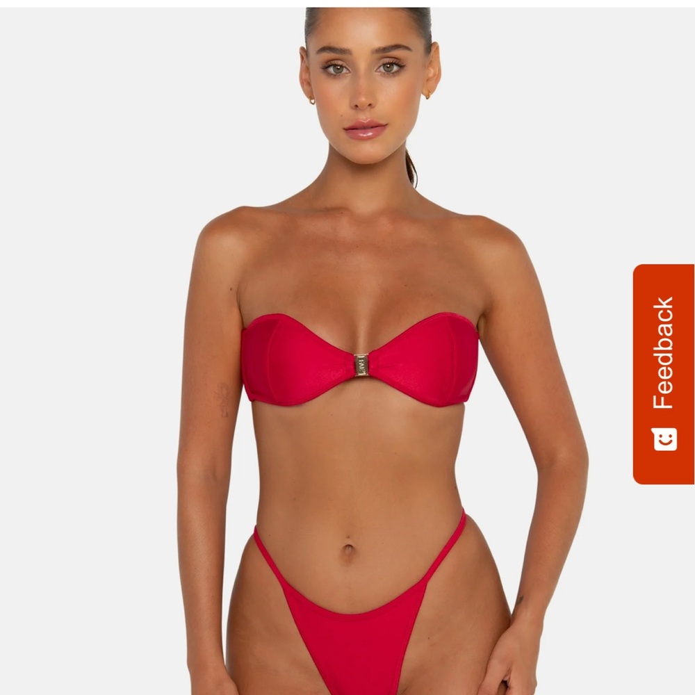 FAE Red Strapless Bikini Set